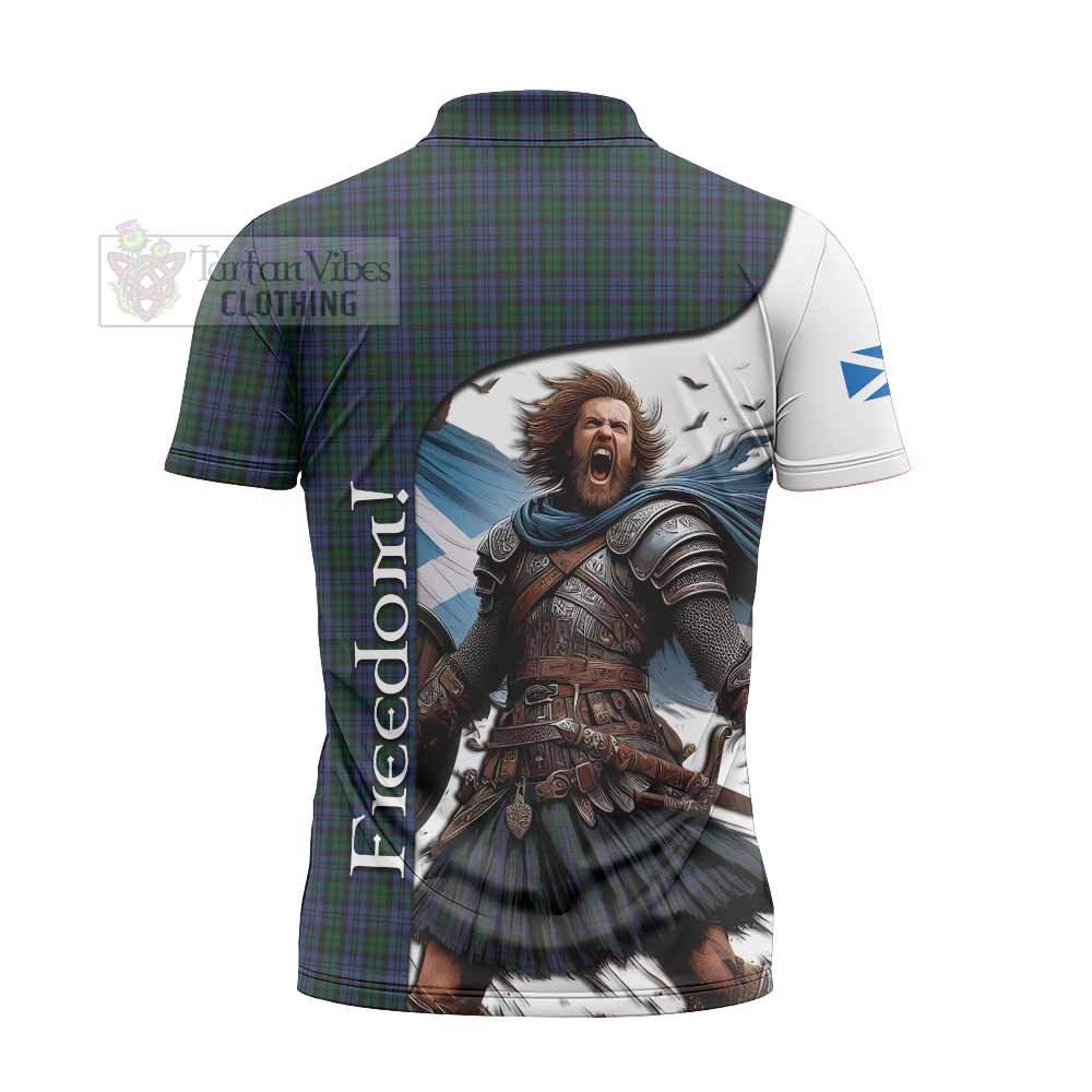 Tartan Vibes Clothing Sutherland Crest Tartan Zipper Polo Shirt Inspired by the Freedom of Scottish Warrior