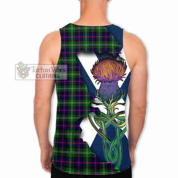 Sutherland Tartan Family Crest Men's Tank Top Scottish Thistle Celtic Inspired