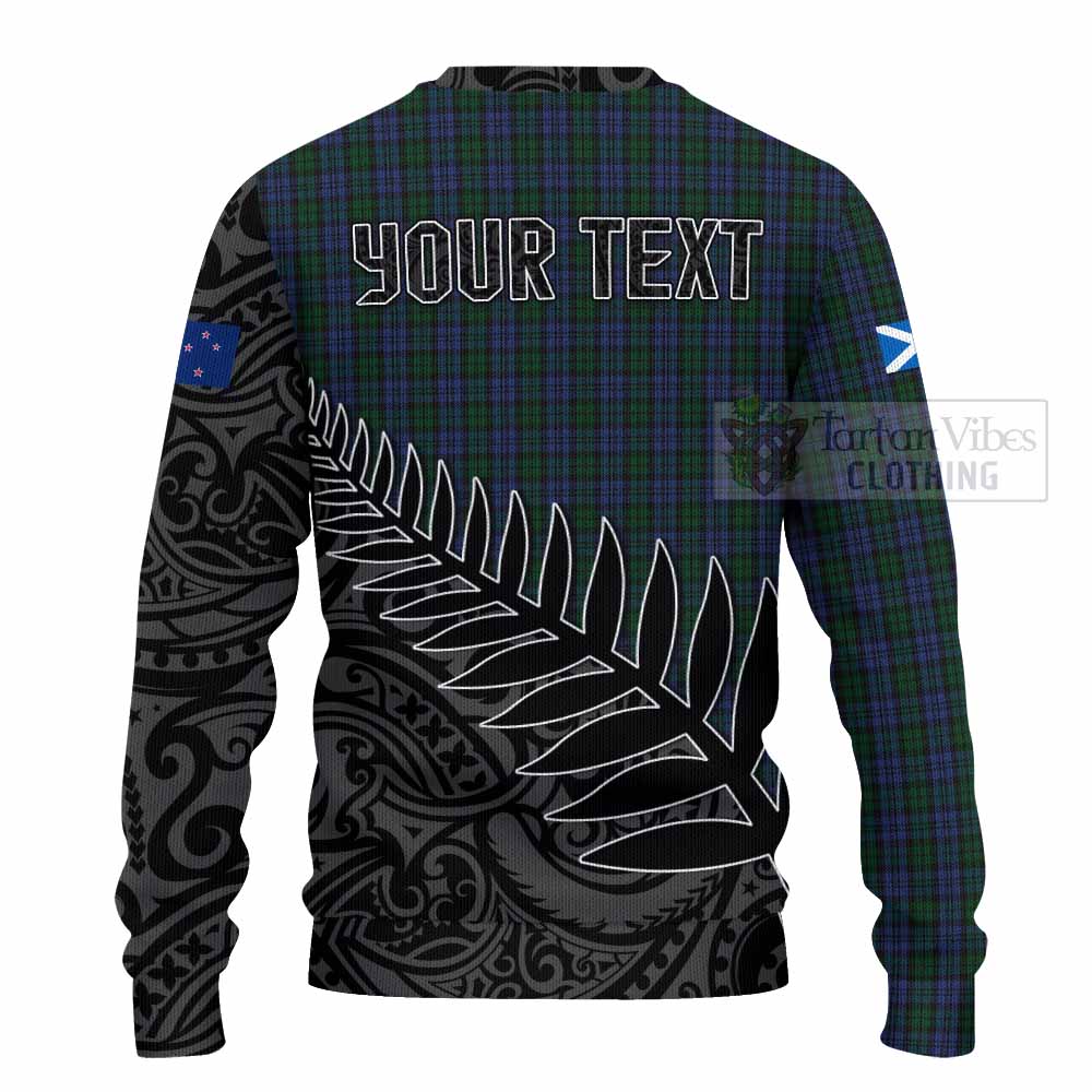 Tartan Vibes Clothing Sutherland Crest Tartan Knitted Sweater with New Zealand Silver Fern Half Style
