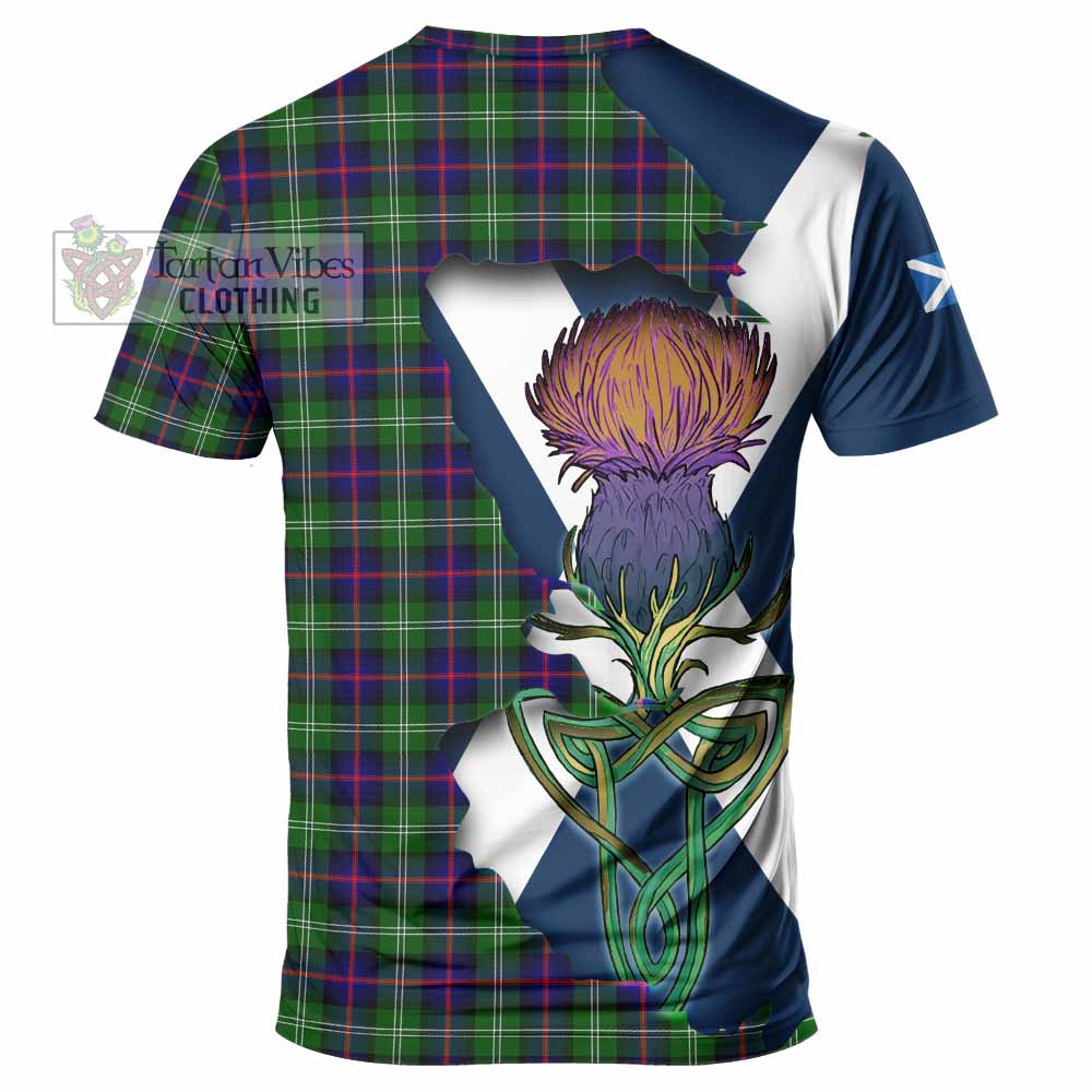 Tartan Vibes Clothing Sutherland Tartan Family Crest T-Shirt Scottish Thistle Celtic Inspired