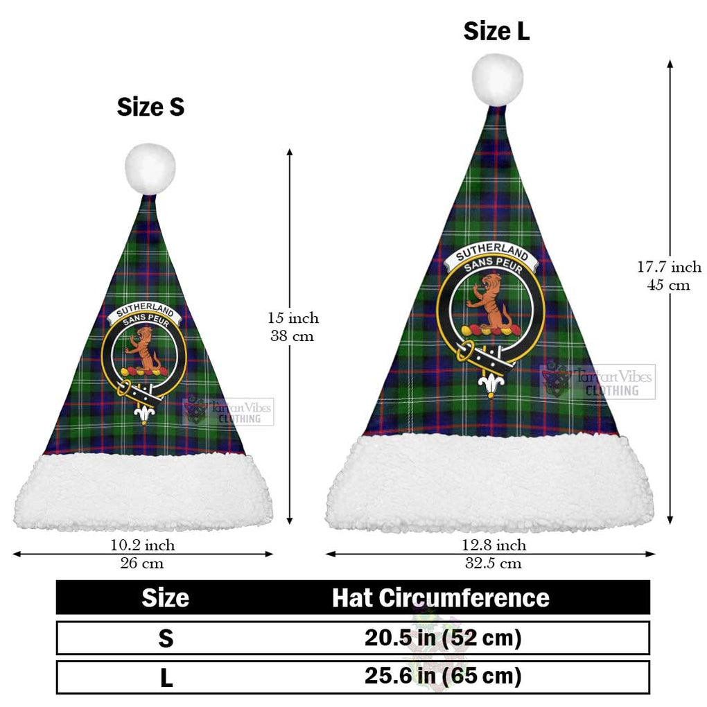 Tartan Vibes Clothing Sutherland Tartan Christmas Santa Hats with Family Crest