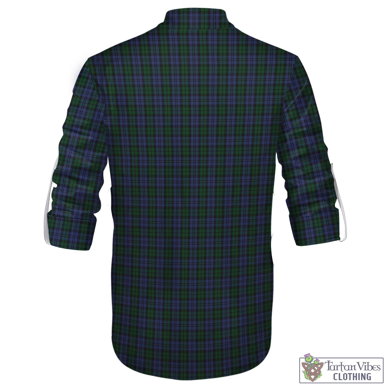 Tartan Vibes Clothing Sutherland Tartan Men's Scottish Traditional Jacobite Ghillie Kilt Shirt with Family Crest