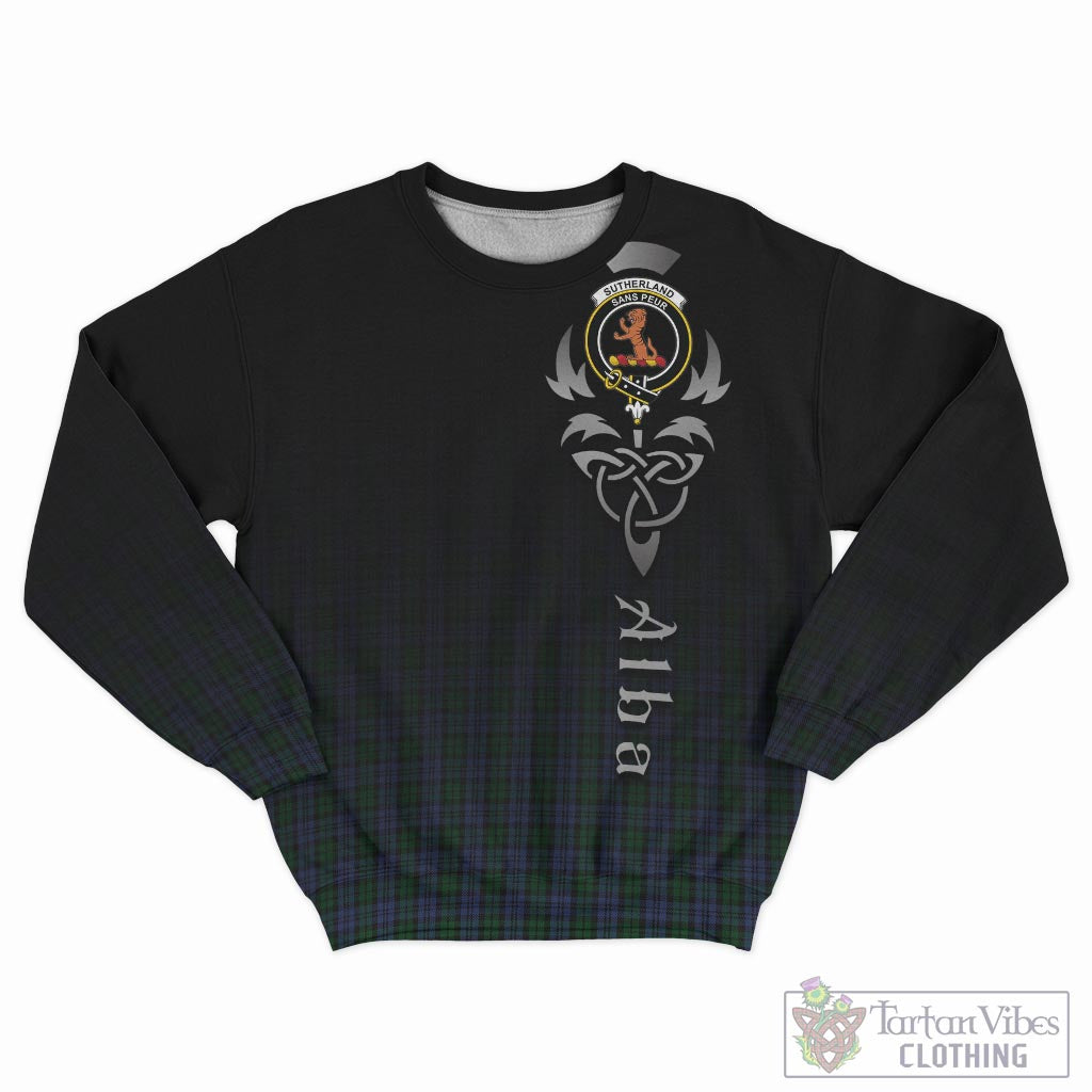 Tartan Vibes Clothing Sutherland Tartan Sweatshirt Featuring Alba Gu Brath Family Crest Celtic Inspired