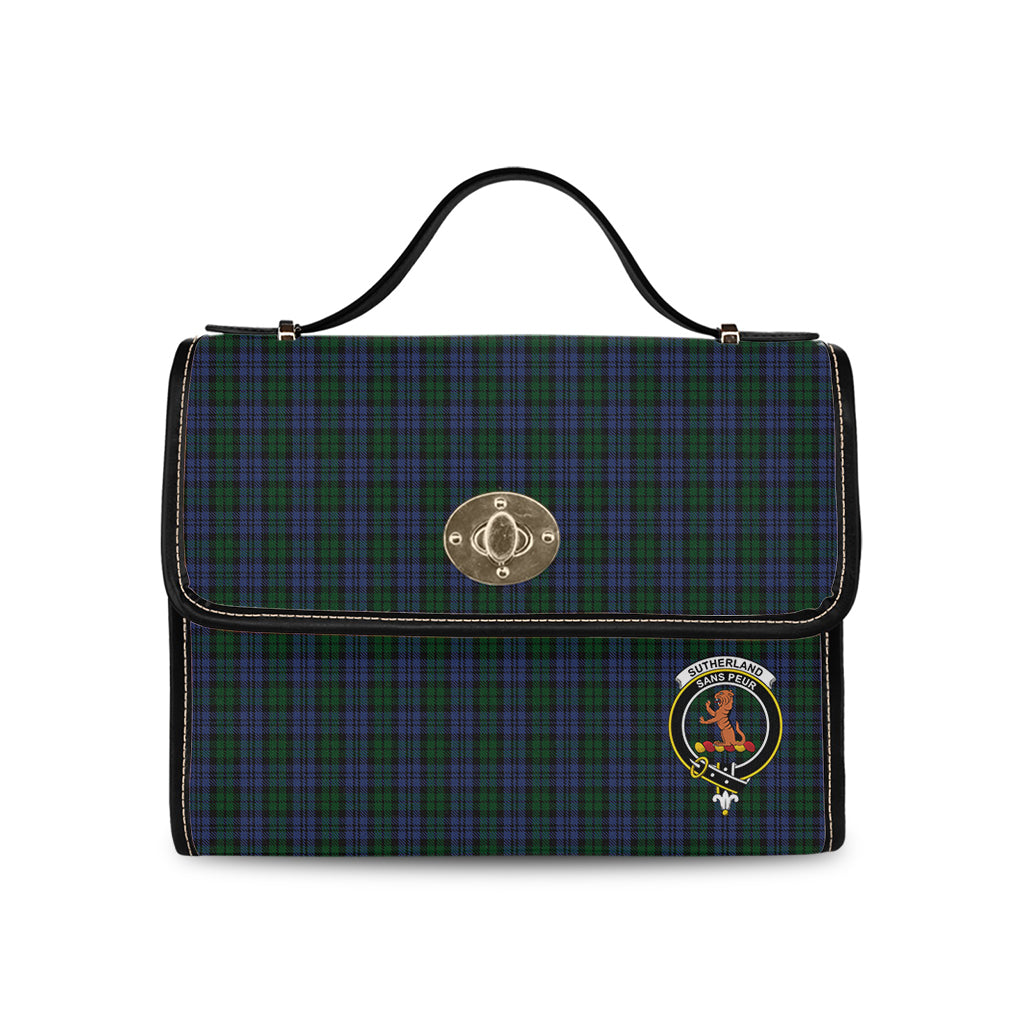 sutherland-tartan-leather-strap-waterproof-canvas-bag-with-family-crest