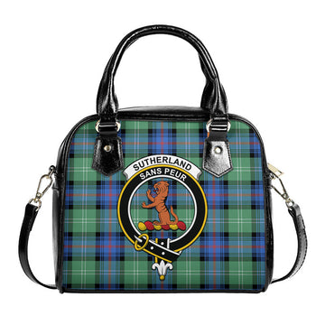 Sutherland Ancient Tartan Shoulder Handbags with Family Crest
