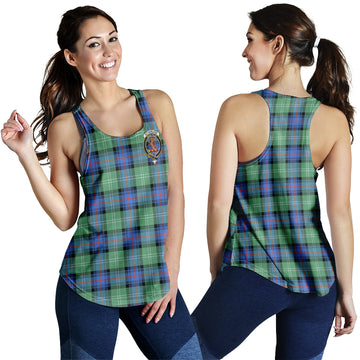 Sutherland Ancient Tartan Women Racerback Tanks with Family Crest