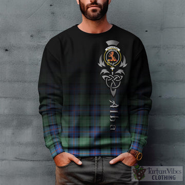 Sutherland Ancient Tartan Sweatshirt Featuring Alba Gu Brath Family Crest Celtic Inspired