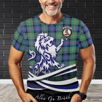 Sutherland Ancient Tartan T-Shirt with Alba Gu Brath Regal Lion Emblem