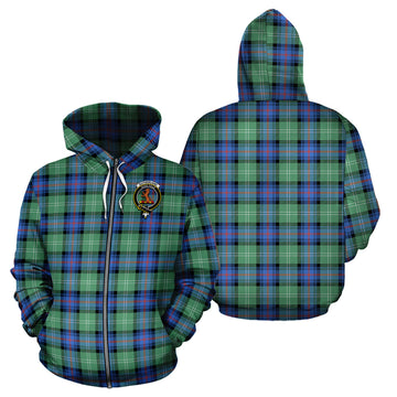 Sutherland Ancient Tartan Hoodie with Family Crest