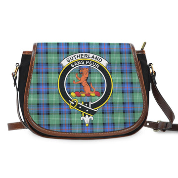 Sutherland Ancient Tartan Saddle Bag with Family Crest