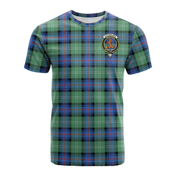 Sutherland Ancient Tartan T-Shirt with Family Crest