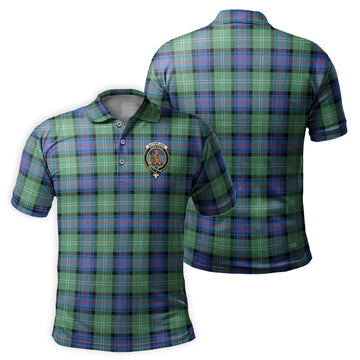 Sutherland Ancient Tartan Men's Polo Shirt with Family Crest