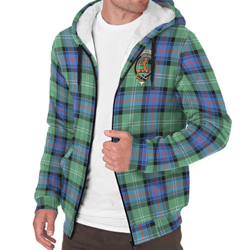 Sutherland Ancient Tartan Sherpa Hoodie with Family Crest