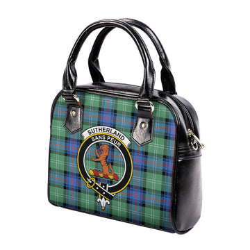 Sutherland Ancient Tartan Shoulder Handbags with Family Crest
