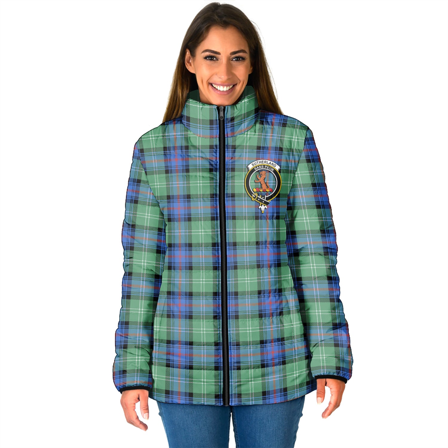 sutherland-ancient-tartan-padded-jacket-with-family-crest