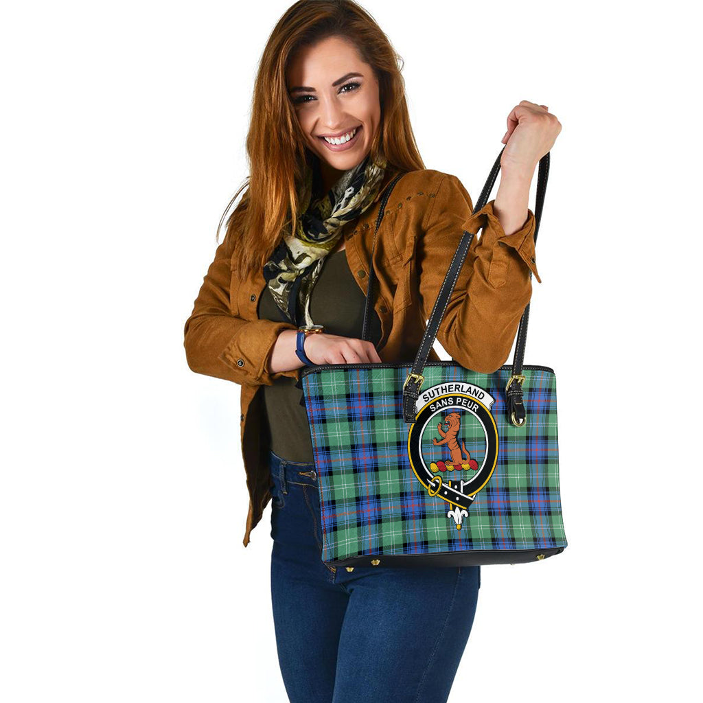 sutherland-ancient-tartan-leather-tote-bag-with-family-crest