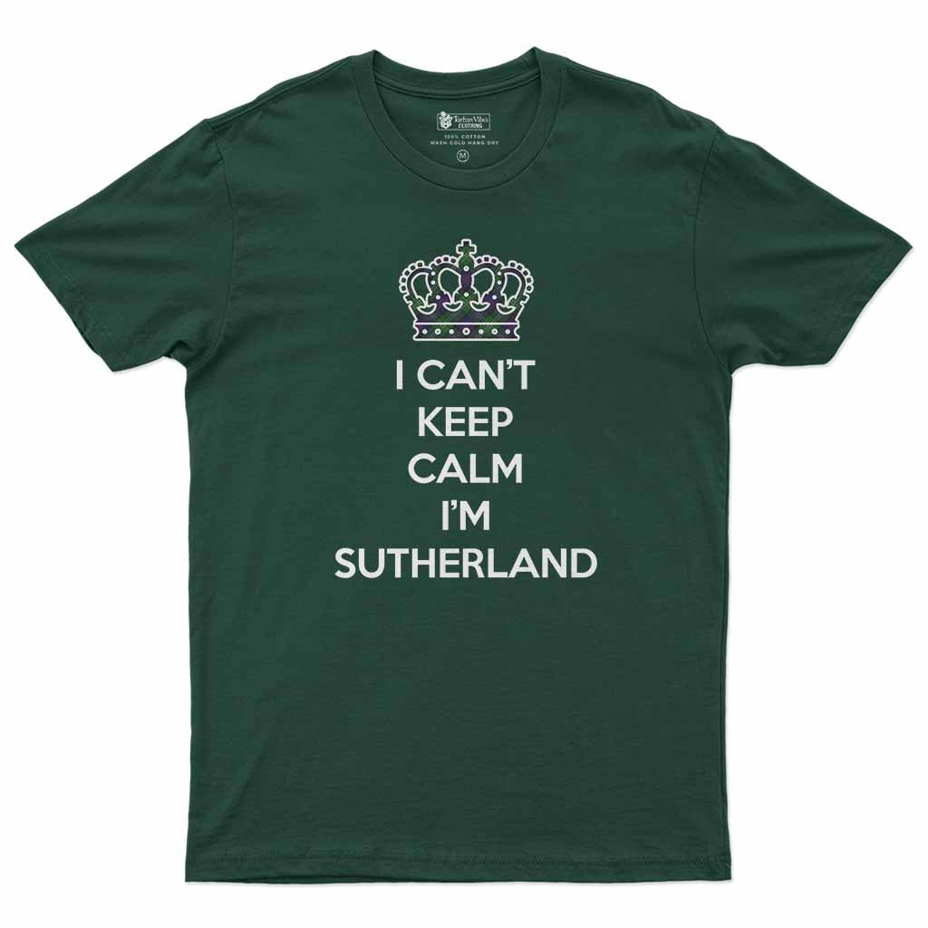 Sutherland Can't Keep Calm Men's T-Shirt Forest Green - Tartan Vibes Clothing