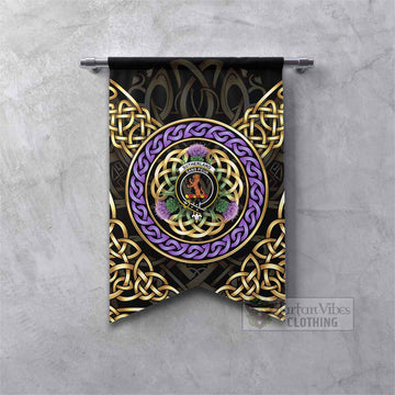 Sutherland Clan Crest Gonfalon Celtic Scottish Thistle