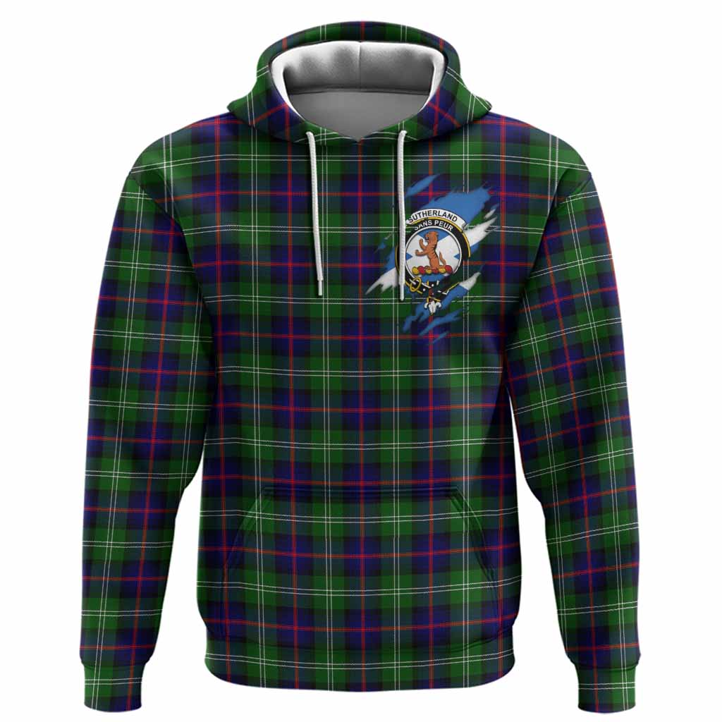 Sutherland Clan Crest In Me Tartan Hoodie Scotland Flag Style