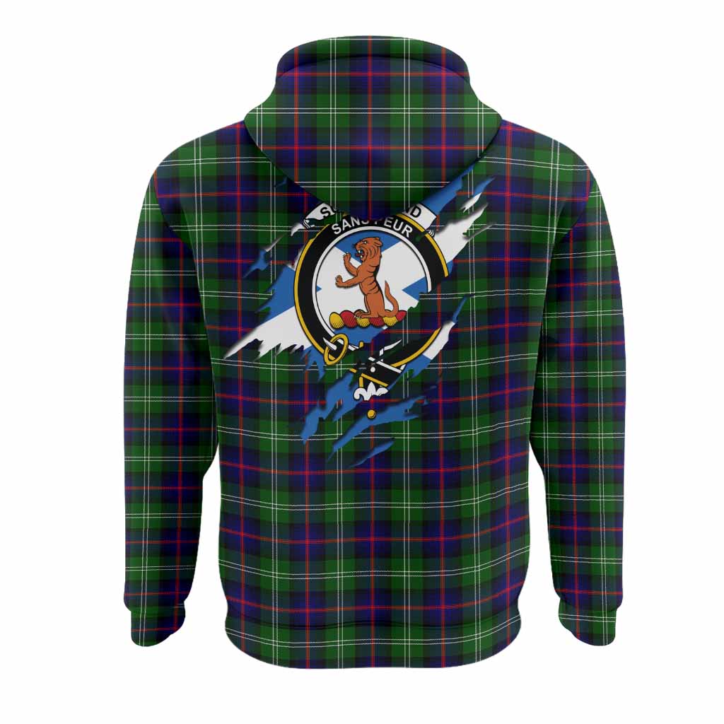 Sutherland Clan Crest In Me Tartan Hoodie Scotland Flag Style
