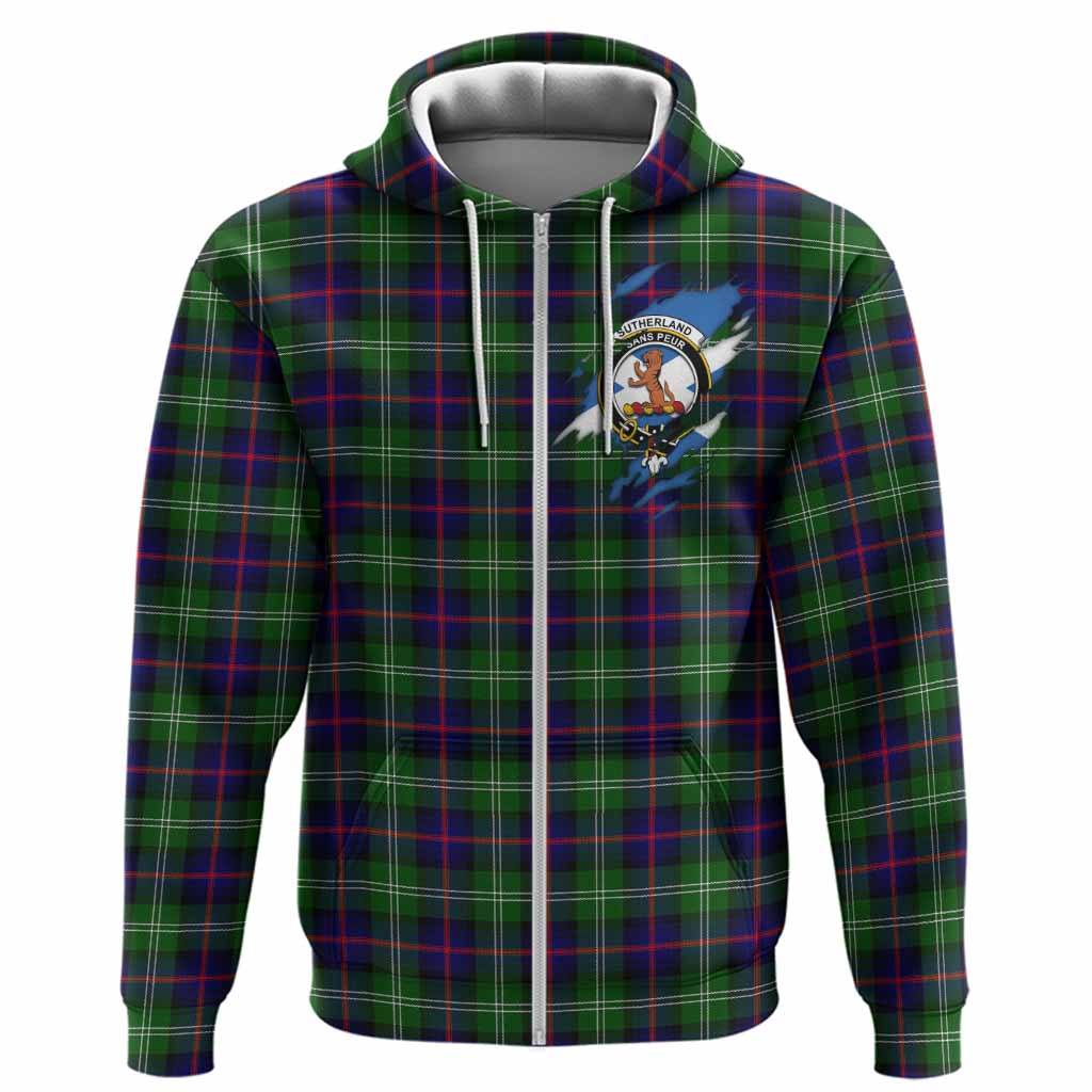 Sutherland Clan Crest In Me Tartan Hoodie Scotland Flag Style