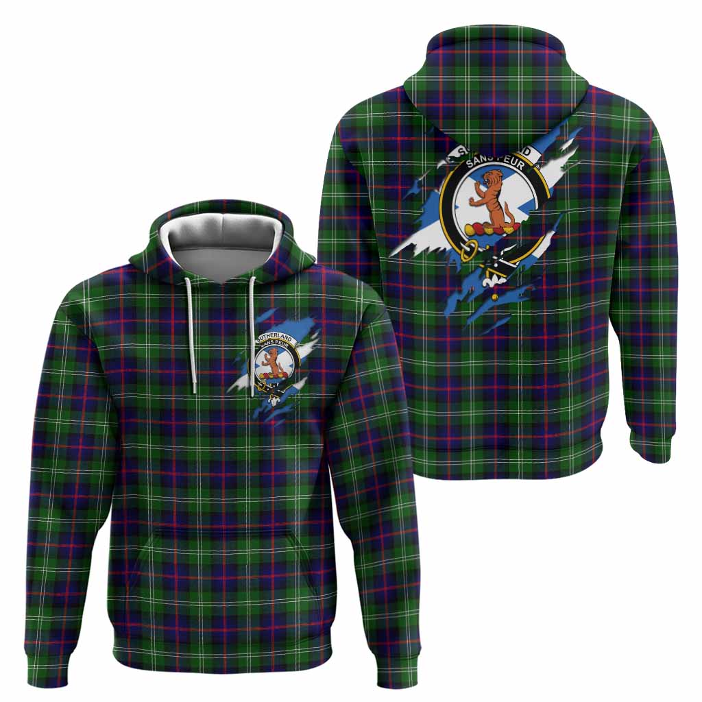 Sutherland Clan Crest In Me Tartan Hoodie Scotland Flag Style