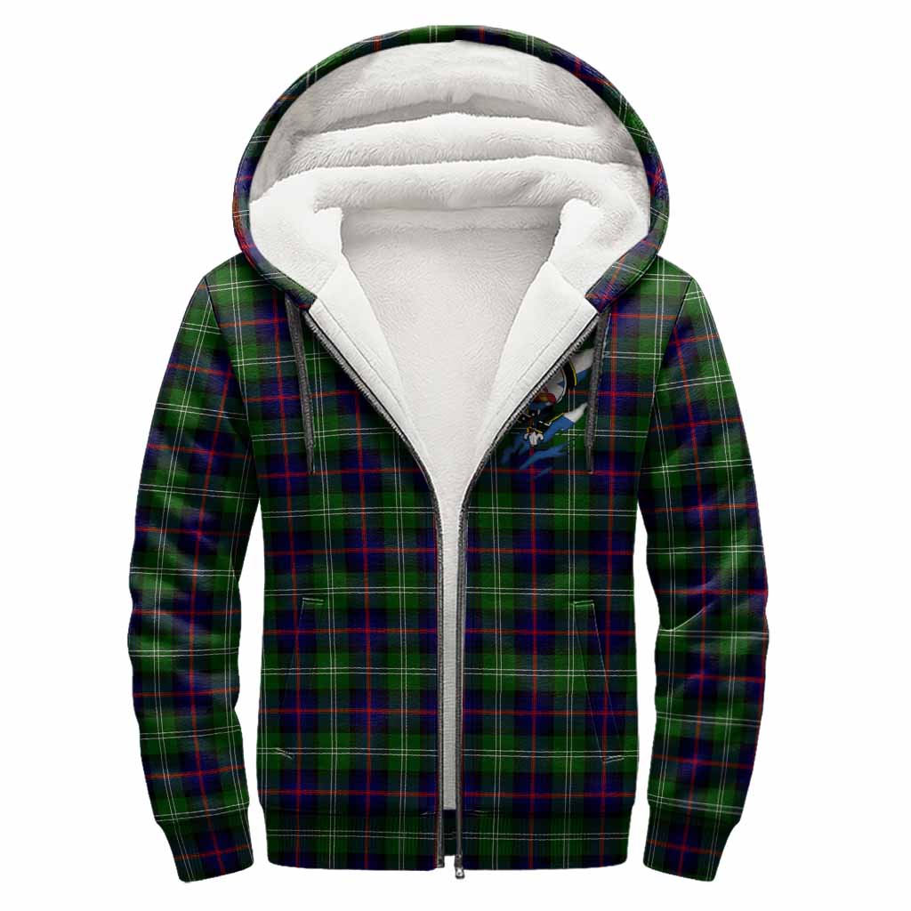 Sutherland Clan Crest In Me Tartan Sherpa Hoodie Scotland Flag Style