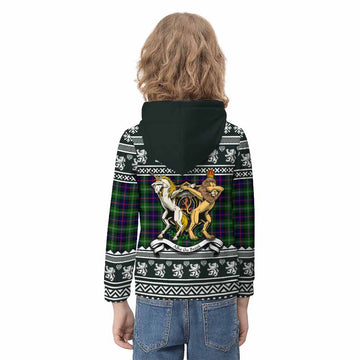 Sutherland Clan Tartan Crest Christmas Kid Hoodie Coat of Arms Funny Style