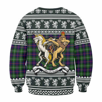 Sutherland Clan Tartan Crest Christmas Sweatshirt Coat of Arms Funny Style