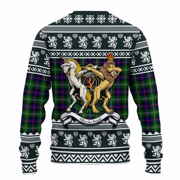 Sutherland Clan Tartan Crest Christmas Ugly Sweater Coat of Arms Funny Style