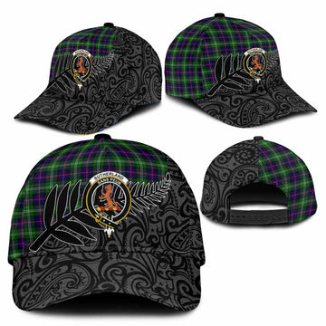 Sutherland Crest Tartan Classic Cap with New Zealand Silver Fern Half Style