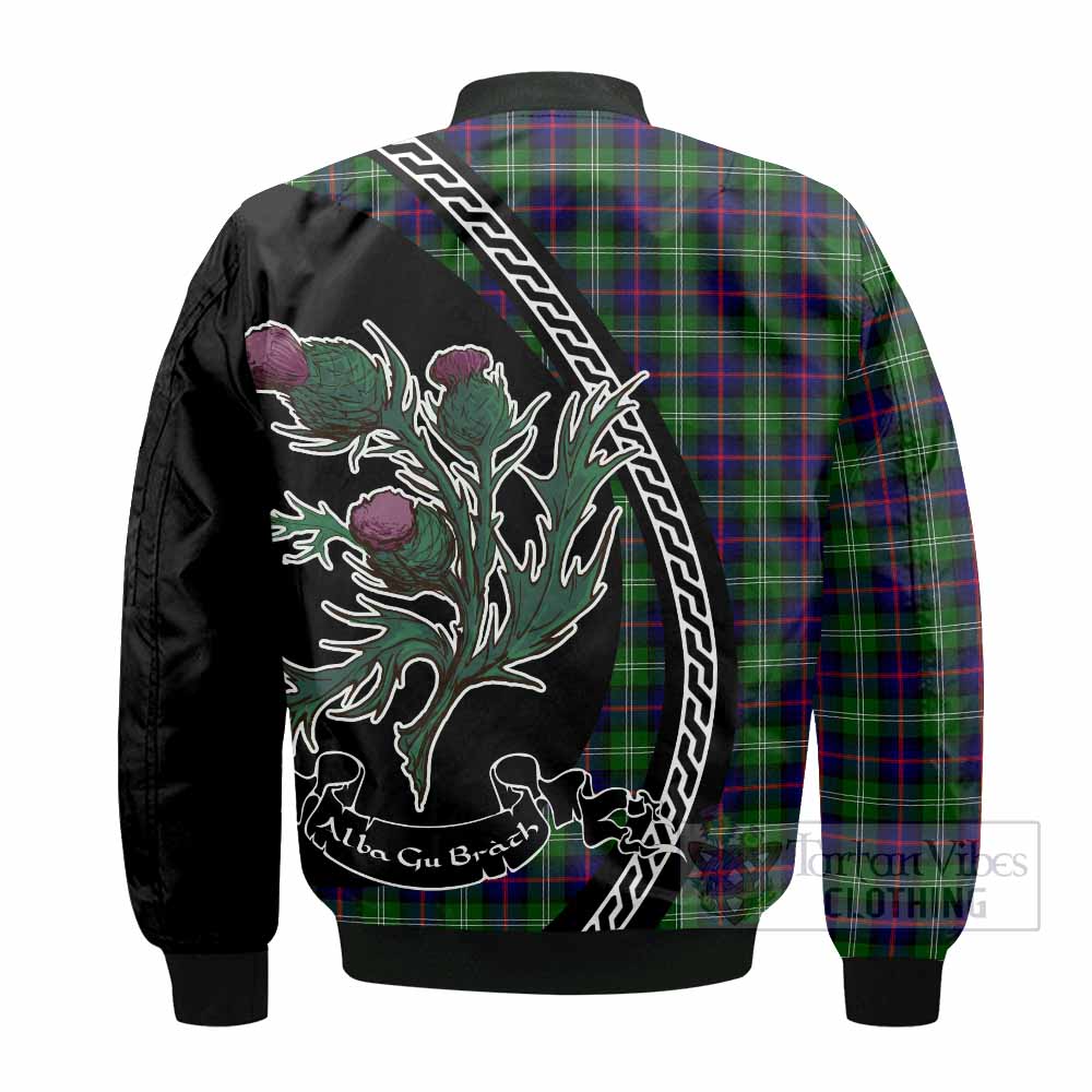 Sutherland Family Crest Tartan Bomber Jacket Alba Thistle Inspired - Tartan Vibes Clothing