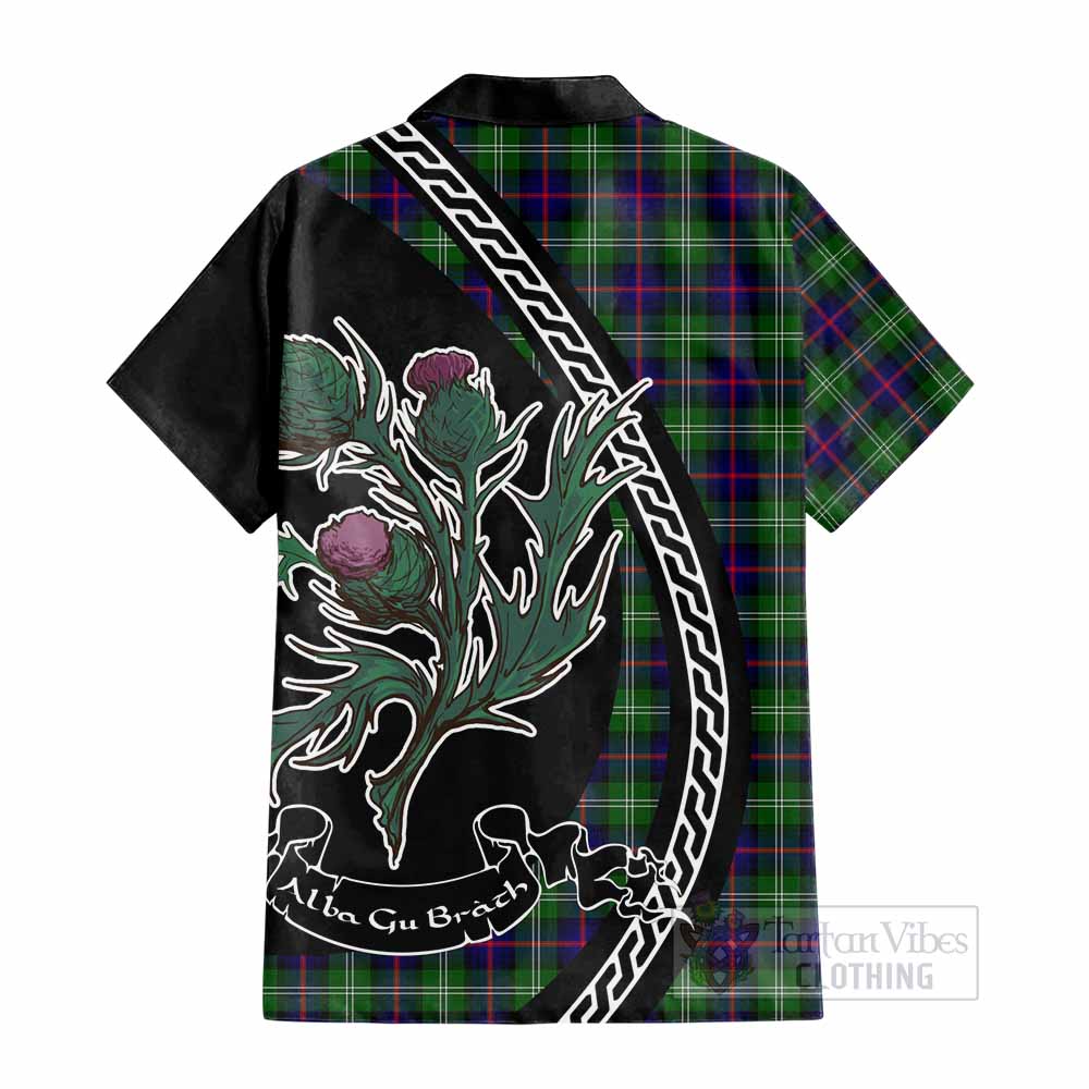 Sutherland Family Crest Tartan Cotton Hawaiian Shirt Alba Thistle Inspired - Tartan Vibes Clothing