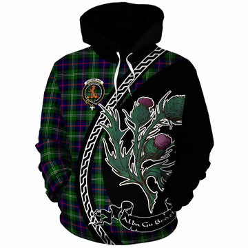 Sutherland Family Crest Tartan Cotton Hoodie Alba Thistle Inspired