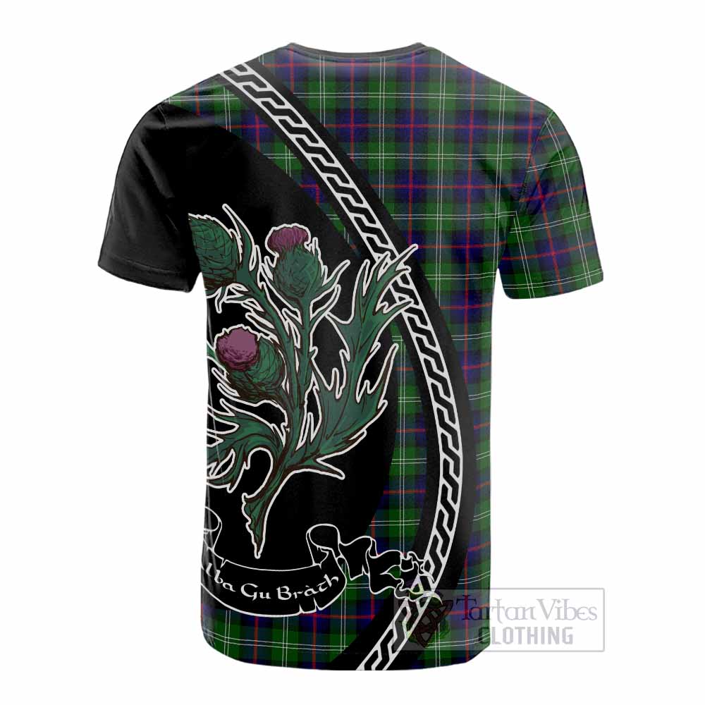 Sutherland Family Crest Tartan Cotton T-shirt Alba Thistle Inspired - Tartan Vibes Clothing