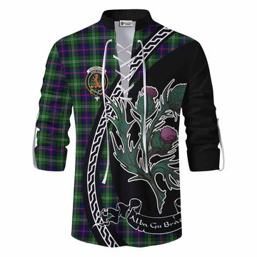 Sutherland Family Crest Tartan Ghillie Shirt Alba Thistle Inspired