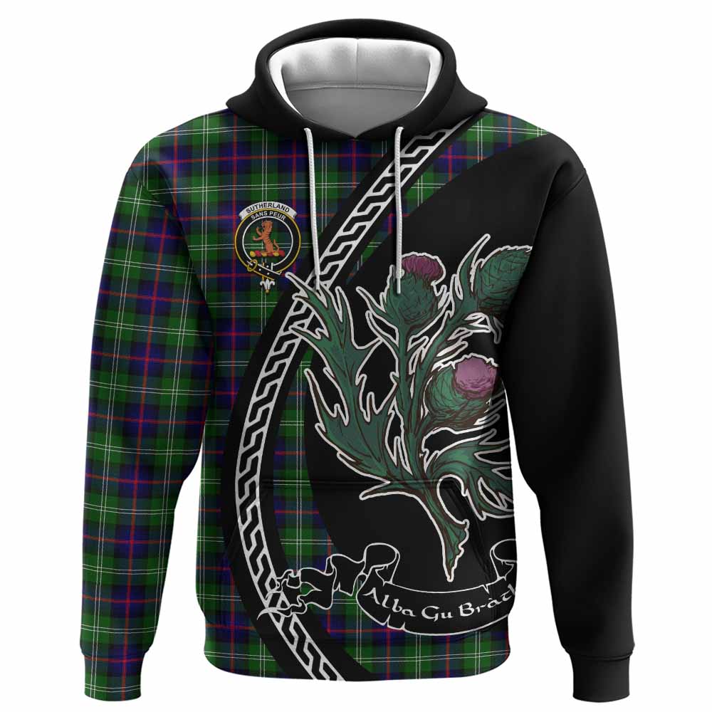 Sutherland Family Crest Tartan Hoodie Alba Thistle Inspired - Tartan Vibes Clothing