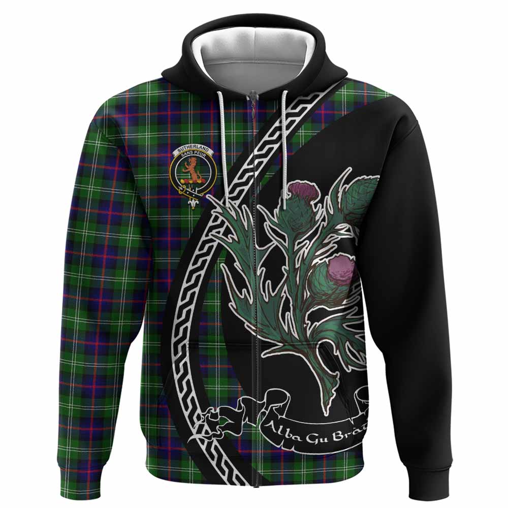 Sutherland Family Crest Tartan Hoodie Alba Thistle Inspired - Tartan Vibes Clothing