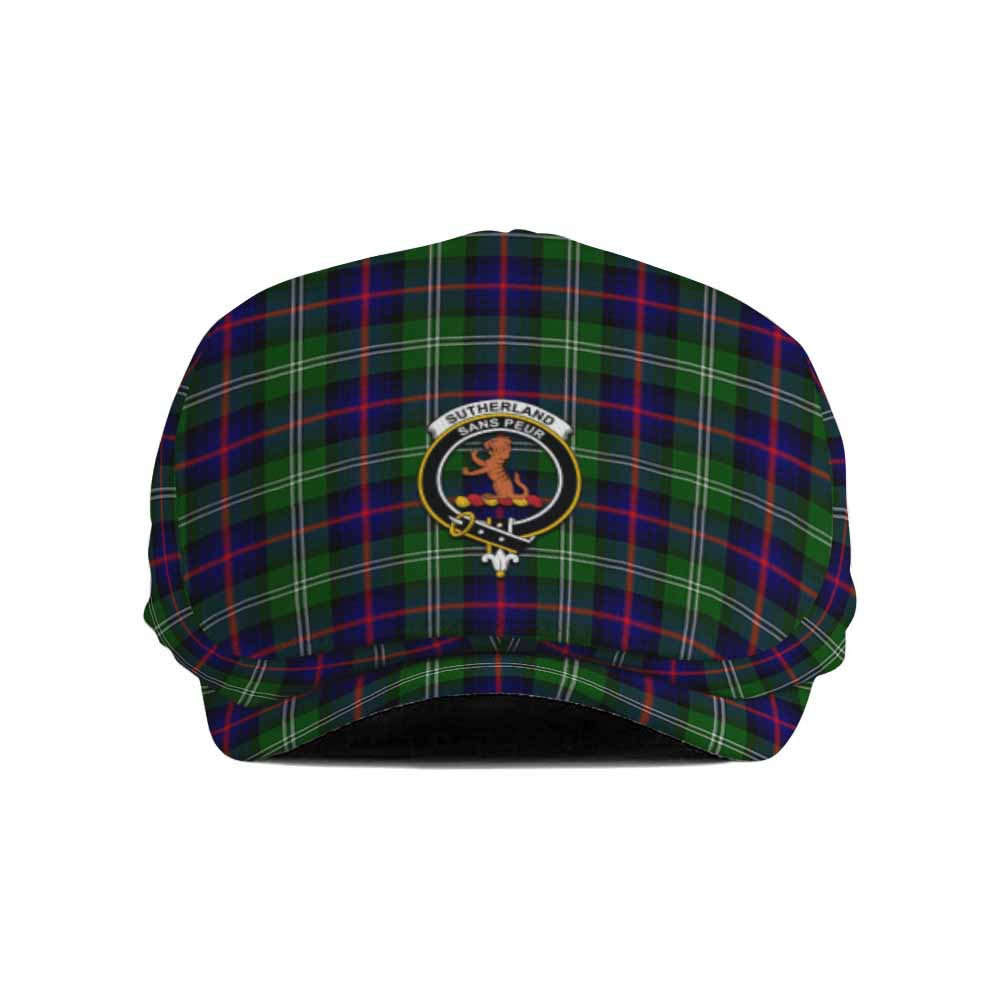 Sutherland Family Crest Tartan Jeff Cap, Tartan Flat Cap