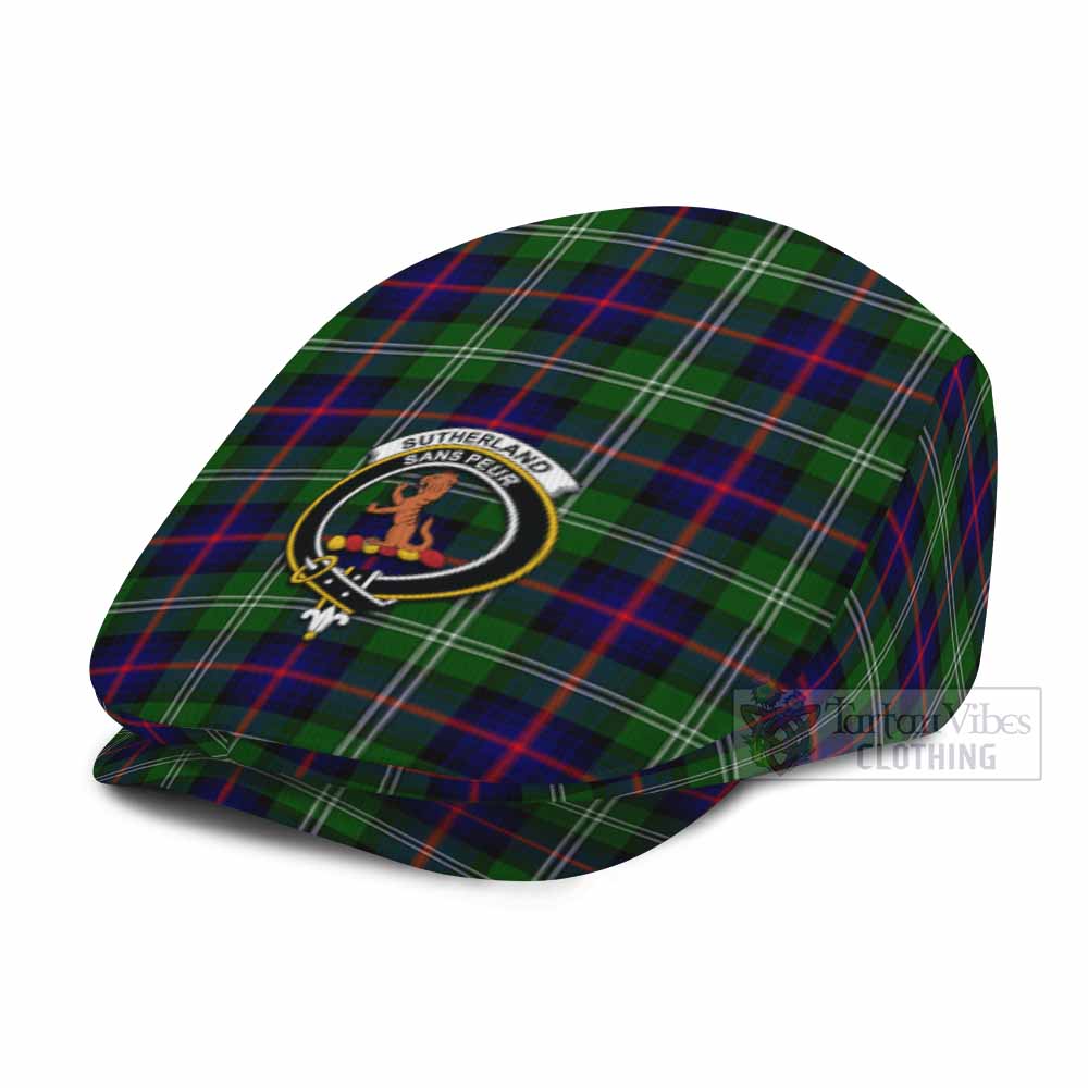 Sutherland Family Crest Tartan Jeff Cap, Tartan Flat Cap
