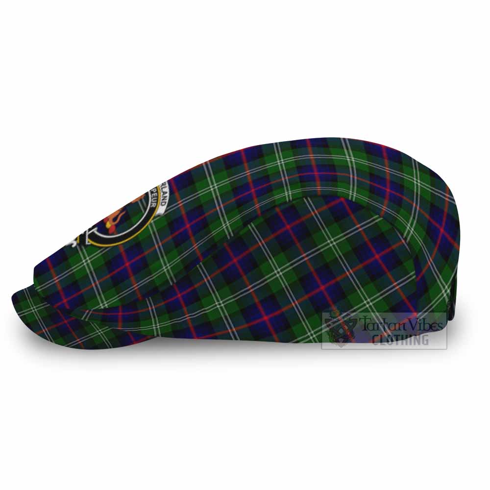 Sutherland Family Crest Tartan Jeff Cap, Tartan Flat Cap