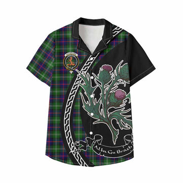Sutherland Family Crest Tartan Kid Hawaiian Shirt Alba Thistle Inspired - Tartan Vibes Clothing