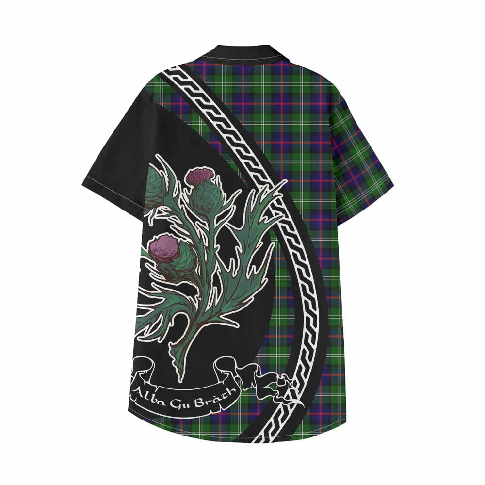 Sutherland Family Crest Tartan Kid Hawaiian Shirt Alba Thistle Inspired - Tartan Vibes Clothing