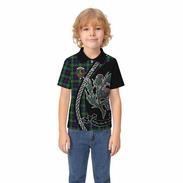 Sutherland Family Crest Tartan Kid Polo Shirt Alba Thistle Inspired - Tartan Vibes Clothing