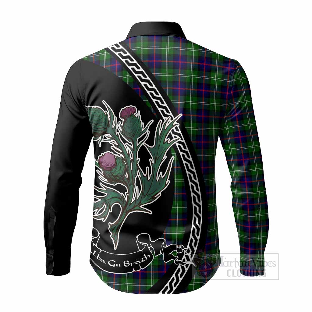Sutherland Family Crest Tartan Long Sleeve Button Shirts Alba Thistle Inspired - Tartan Vibes Clothing