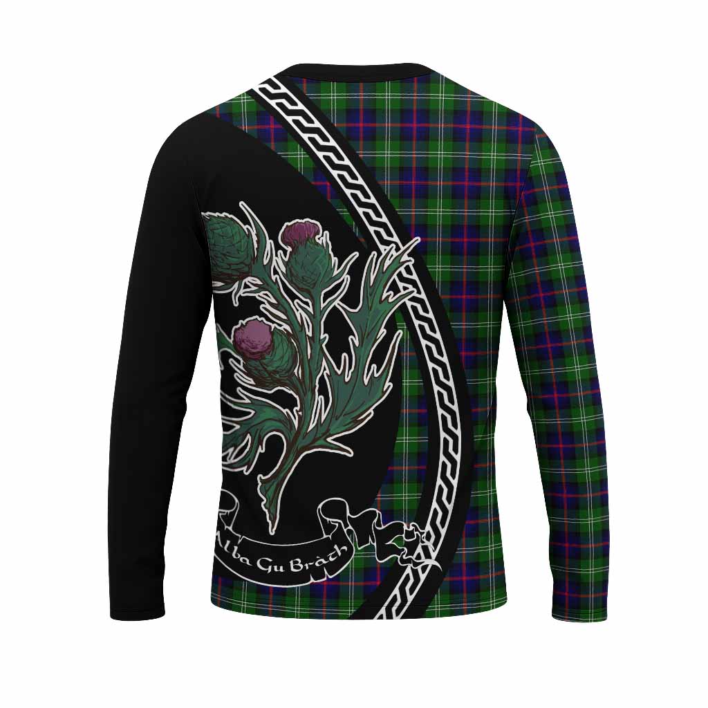 Sutherland Family Crest Tartan Long Sleeve T-Shirt Alba Thistle Inspired - Tartan Vibes Clothing