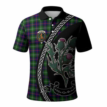 Sutherland Family Crest Tartan Polo Shirt Alba Thistle Inspired