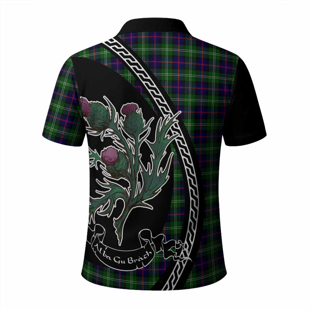 Sutherland Family Crest Tartan Polo Shirt Alba Thistle Inspired - Tartan Vibes Clothing