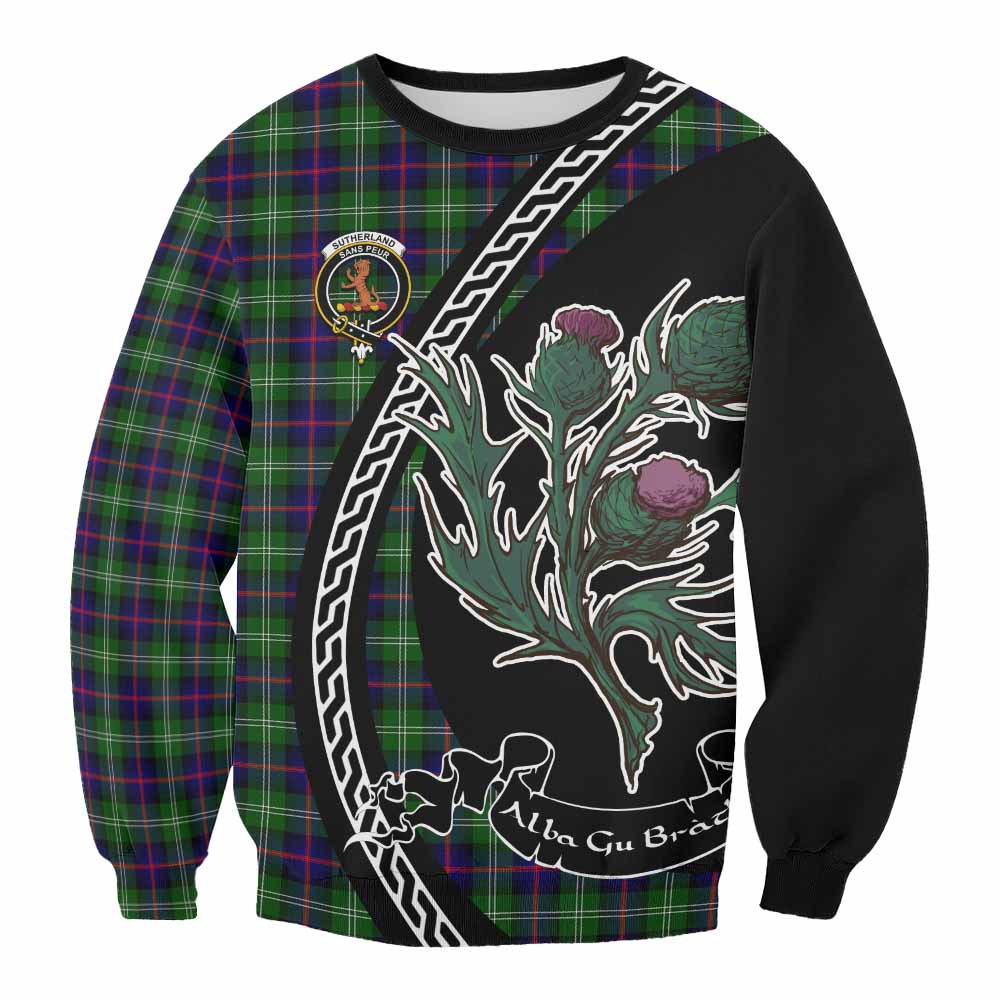 Sutherland Family Crest Tartan Sweatshirt Alba Thistle Inspired - Tartan Vibes Clothing