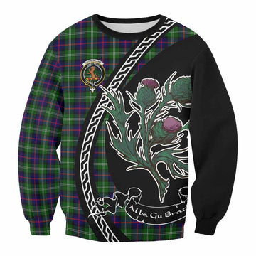 Sutherland Family Crest Tartan Sweatshirt Alba Thistle Inspired